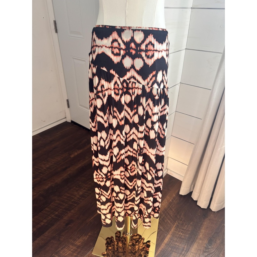 Ulla Johnson Skirt Womens Small Black Geometric Print Jersey Midi Boho Stretch